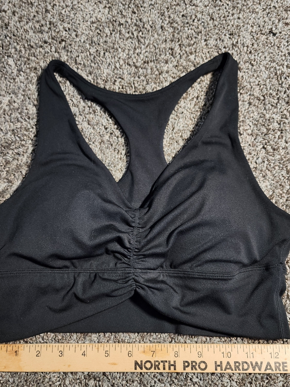 PARAGON Black Racerback Ruched Sports Bra